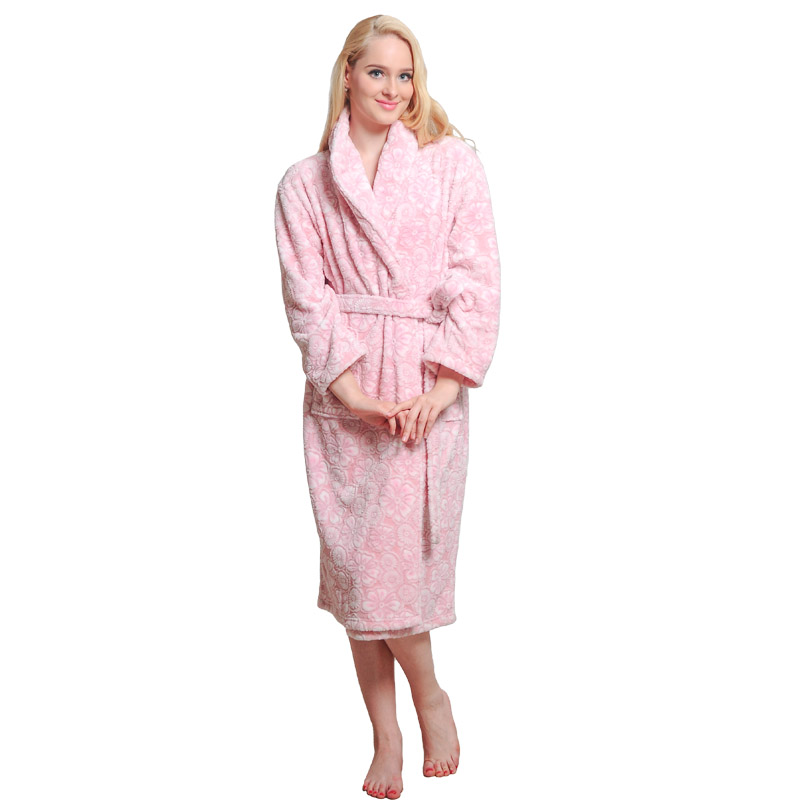 Dospělý střih Fleece Robe Women Pyžamo podzimní zimní župany