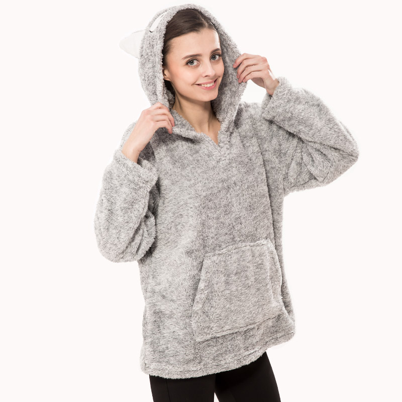 Dámská mikina s kapucí Fleece Cateic Animal