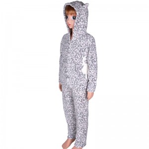 Děti Coral Fleece výšivky tištěné pyžamové sady