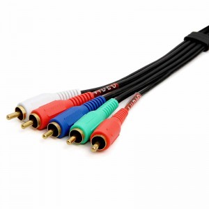 Komponentní audio video kabel 5-RCA do 5RCA samec RGB pro HDTV - pozlacený RCA na RCA