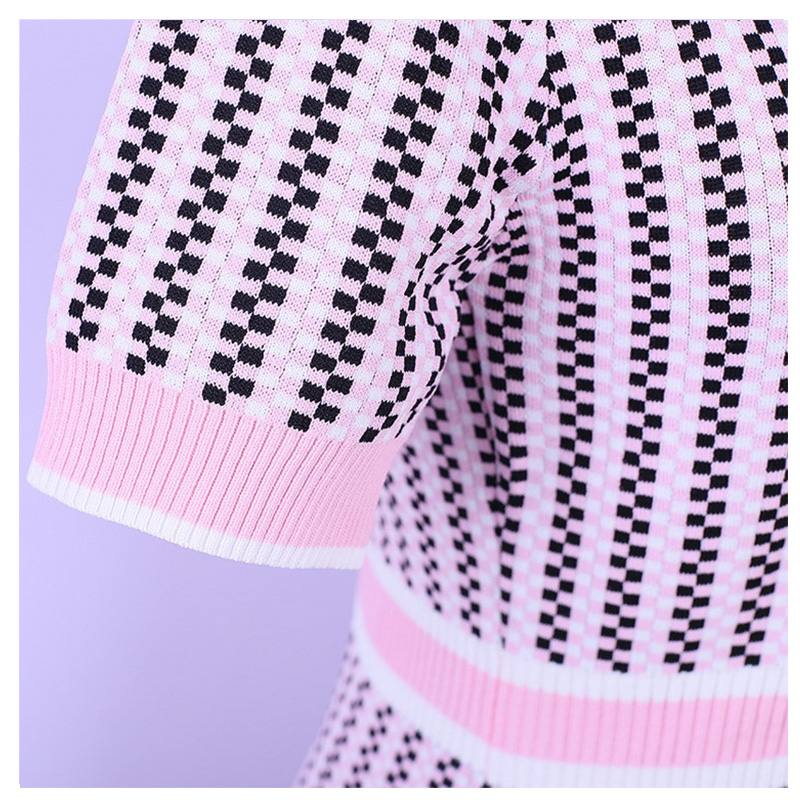 Přizpůsobené OEM letní pruhované dámské mini bodycon počítačové pletené svetrové šaty