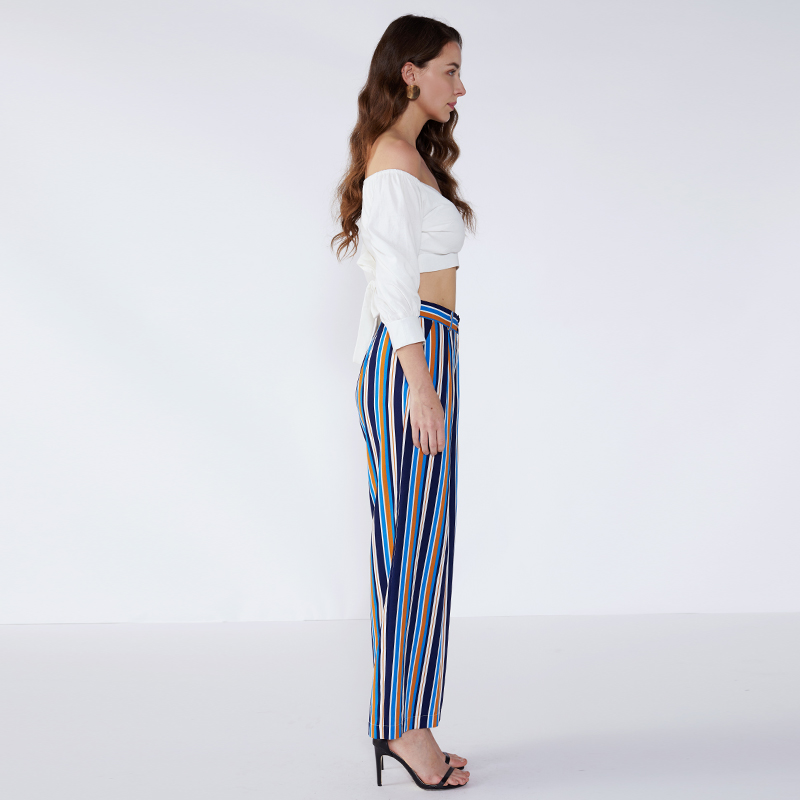 2019 Ženy luxusní nový design Stripe Girls Fashion Pant