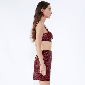 Leopard tištěné Halter krátké sexy obvaz ženy oblečení dvoudílná sada