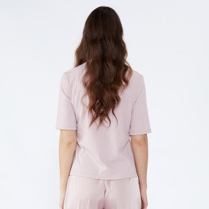 Dámské blůzy a košile s jednoduchým designem O Límec pruhovaný JCGJ190315083