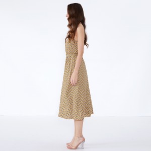 Pruhované léto 2019 Šifon Vestidos příležitostné ženy Vintage šaty