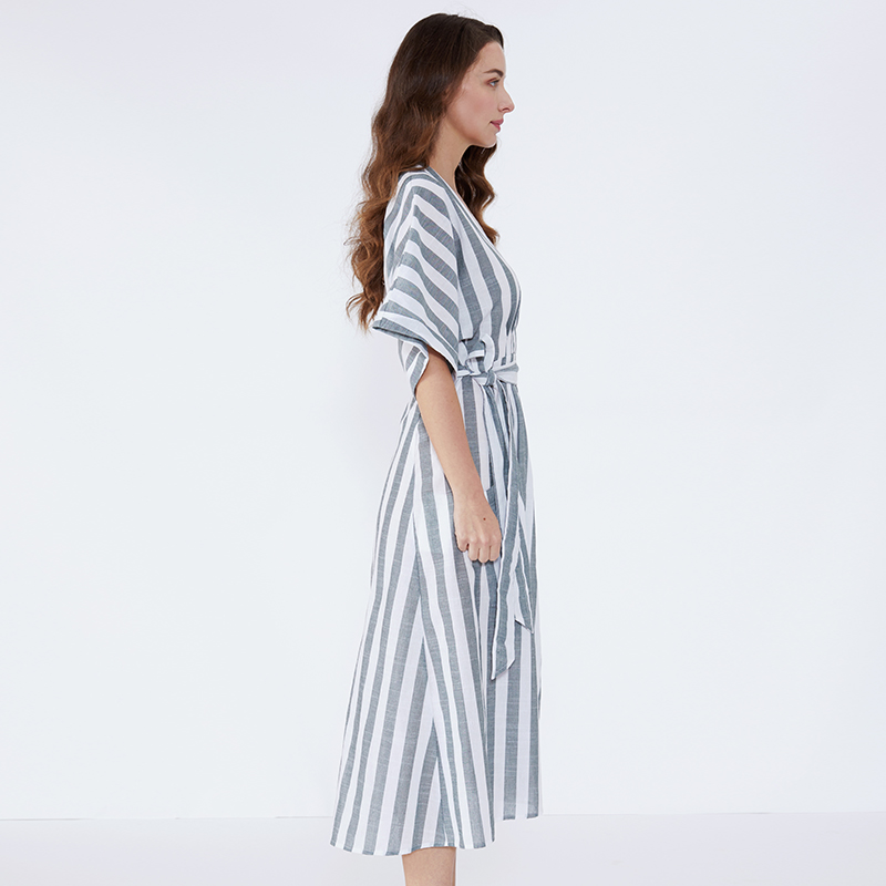 Plain Sashes Striped Convertible Blazer Women Bangkok Dress