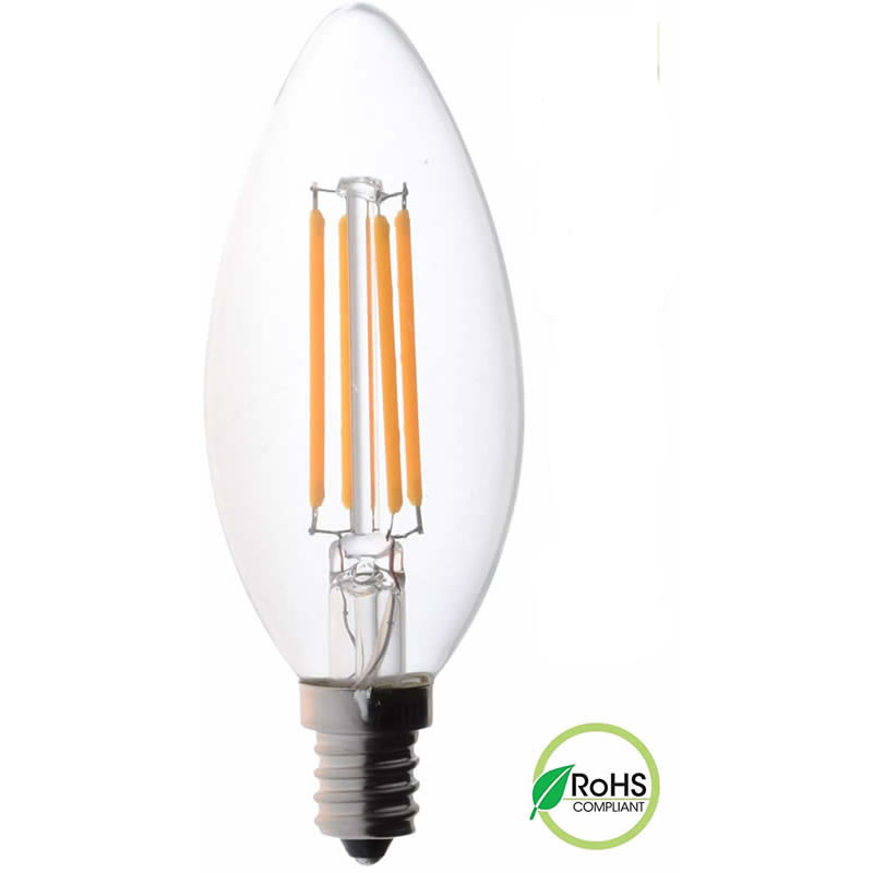 Žárovky pro LED svícny LED 60 Watt, střední základna, Žárovky, Dimmable Filament Clear 60 Watt LED Žárovky (Používá se pouze 4,5 W), C37 LED Žárovky