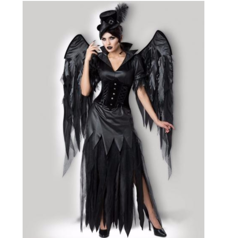 Midnight Raven 1138 černé kostýmy pro dospělé, sexy karneval Cosplay Halloween