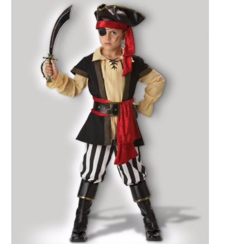 Pirátský Cosplay Scoundrel Teen Boy halloween Kostýmy Black Red Boy's Clotheing