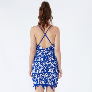 Dámské názvy retro sexu zpět otevřené večerní modré šaty