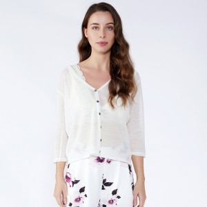 Ženy bílé korejské dámy dvoudílná sada dámské oděvy s dlouhým rukávem halenky