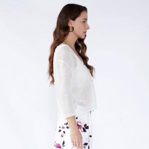 Ženy bílé korejské dámy dvoudílná sada dámské oděvy s dlouhým rukávem halenky