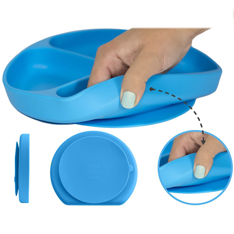 Silikonový silikonový dětský přísavný talíř s podšívkou