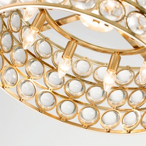 Nový luxusní skandinávský luxusní kovový skel Hotel Chandelier Km2136