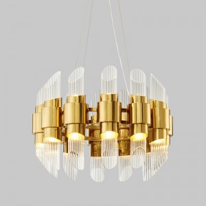 Moderní kreativní skleněná trubka Obývací pokoj Ložnice Kovový lustr Km2129