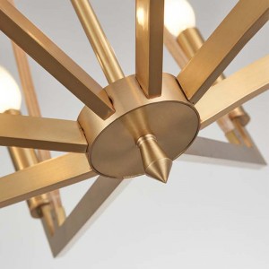 Simple Creative Wood Iron Hotel Home Lustr Km2122