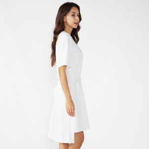 Midi White Kaftan Vintage mateřské šaty Ženy Casual
