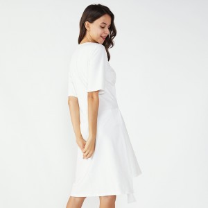Midi White Kaftan Vintage mateřské šaty Ženy Casual