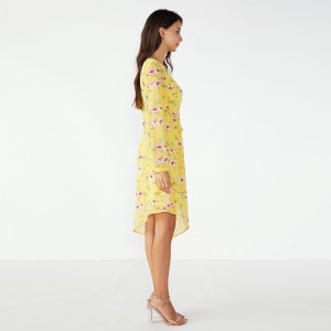 2019 žluté retro letní dívky módní dámské šaty pro volný čas