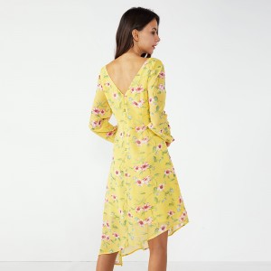 2019 žluté retro letní dívky módní dámské šaty pro volný čas