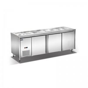 Ekologicky šetrné vzduchové chlazení pod pracovní stůl Sendvičový stůl 0 ~ 10 ° C