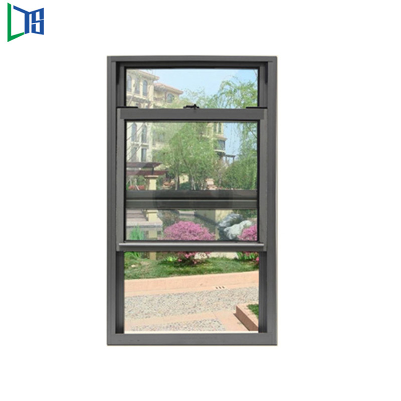 Hliníkové vertikální posuvné okno Double Hung American Double Double Glass Window s bezpečnostním zámkem