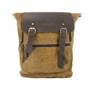 19SC-7909D na zip zavřít počítačový prostor kožená klopa plátno pánský batoh