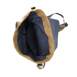 19SC-7909D na zip zavřít počítačový prostor kožená klopa plátno pánský batoh