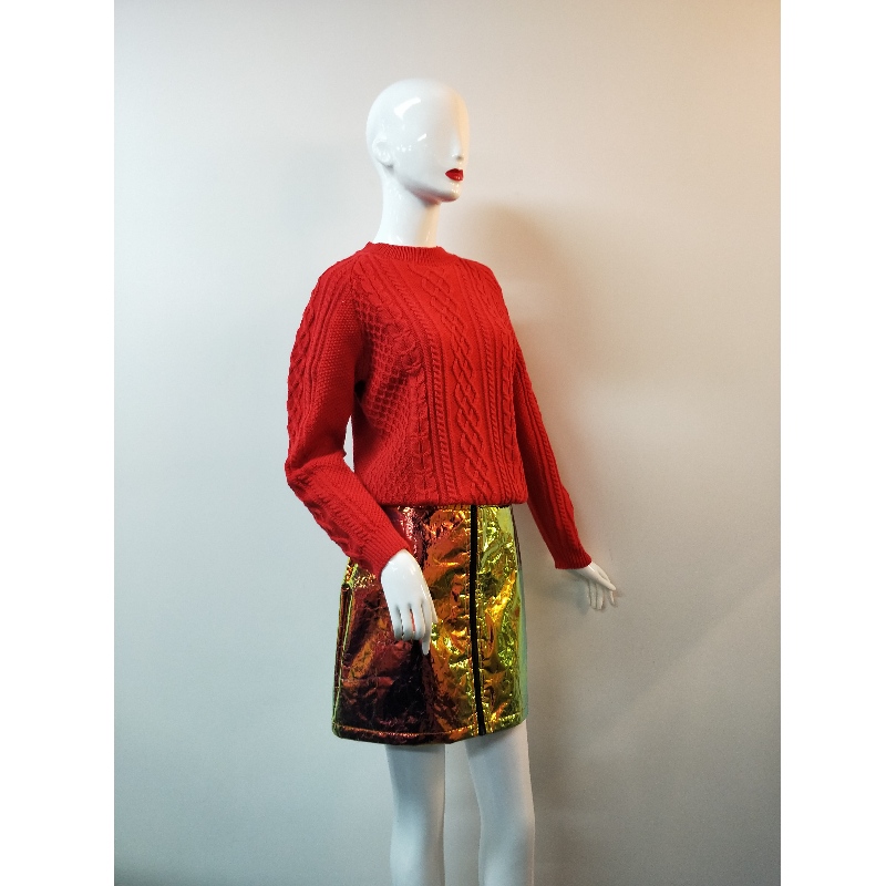 ČERVENÝ KABELOVÝ SWEATER RLWS0046F