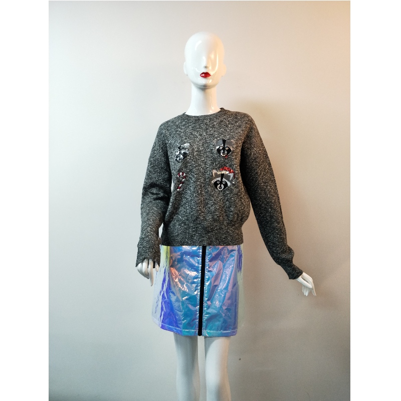 GREY SWEATER DE PRINT ANIMAL RLWS0060F