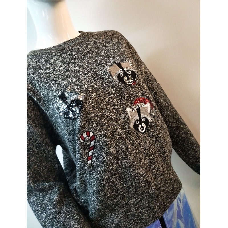 GREY SWEATER DE PRINT ANIMAL RLWS0060F