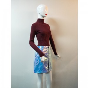 ČERVENÝ VYSOKOLÁROVÝ SWEATER RLWS0062F