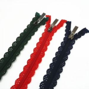 Jemný a módní krajkový nylonový zip 6