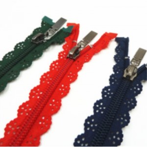 Jemný a módní krajkový nylonový zip 6