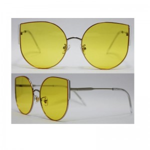 Velkoobchod Vlastní Logo Metal Sluneční brýle Ženy Big Cat Eyes Frame