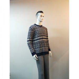 NAVY PLAID SWEATER RLMS0030F