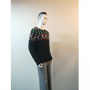 SWEATER ČERNÝ KARTOON TISK RLMS0052F