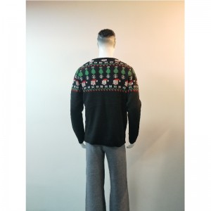 SWEATER ČERNÝ KARTOON TISK RLMS0052F