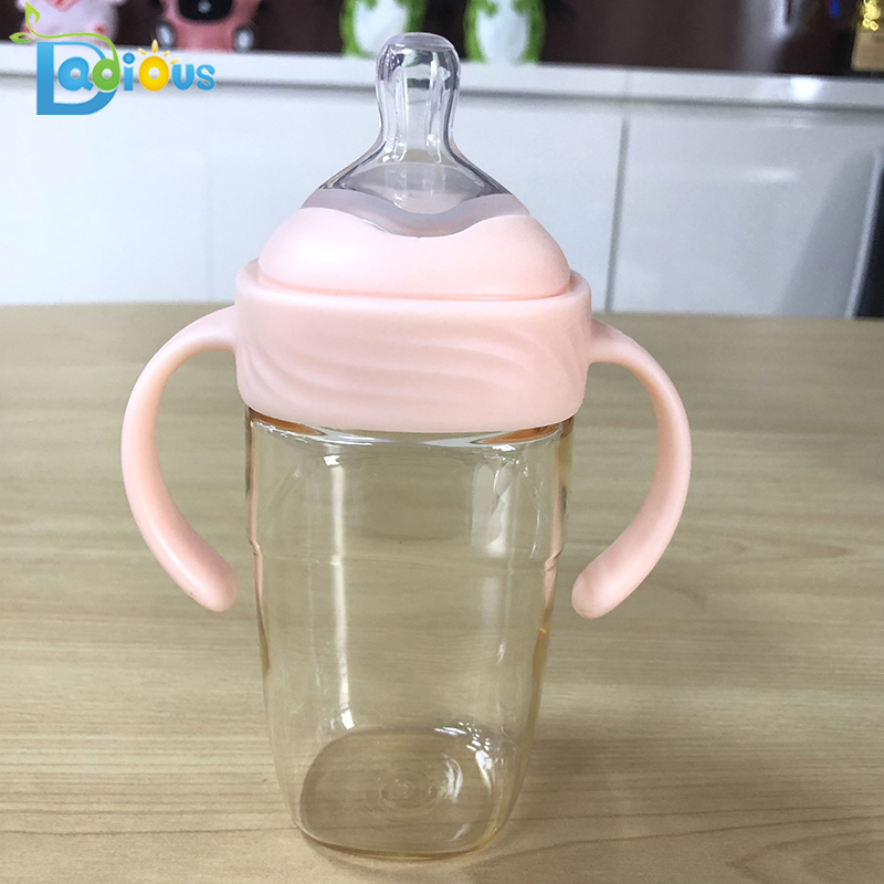Novorozená BPA láhev na krmení zdarma PPSU 240ML kojenecká láhev vlastní logo kojenecká láhev s rukojetí