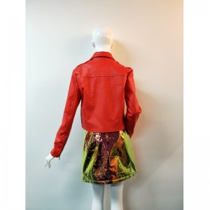 Bunda RED PU BIKER RLWPJ0004N