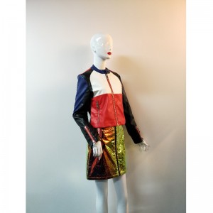 BUNDA CONTRAST PU BIKER RLWPJ0005N