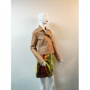 BROWN PU BIKER BACKER RLWPJ0006N