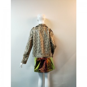 BROWN SERPENTINE PU JACKET RLWPJ0009N
