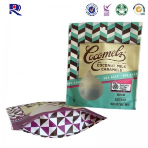 Potištěný a laminovaný odkládací plastový stojánek pro kokosový ořech z čokoládového mléka