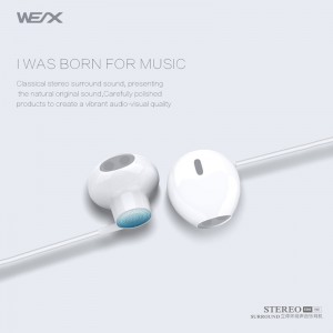 WEX 305 Tradiční sluchátka, drátěné sluchátka, Wired Headsphones, EAR Buds