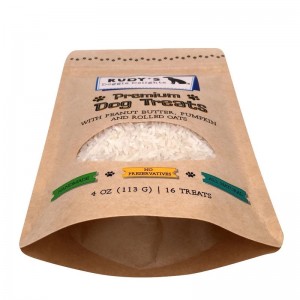 Laminovací kraftový papír na zip s kapsami s okénkem pro psí dárky