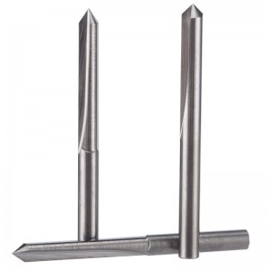 Rovné 45 ° V rýhovací rýhovací nástroje Karbid CNC frézovací frézy 1/8 palce stopka 0,1 mm tip 5PCS