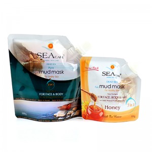 Hliníková fólie Mrtvá mořská bahna pleťová maska ​​Výtoková taška Mylar Postavte se Výtoková taška pro tekutou kosmetickou masku na obličej