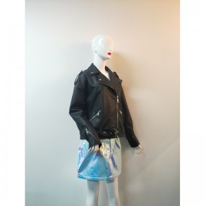 BLACK BIKER PU JACKET RLWPJ0020N