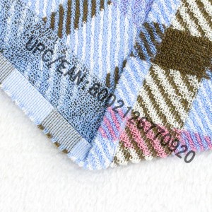 JMD TEXTILE Koupelnové ručníky, 4 kusy Britský styl Plaid Jacquard Ručníky, Velké osušky 100% Bavlna, Osušky Bazén Tělocvična Hotel Travel, College Dorm Room Accessories, Ručník Hnědý Ručník Blue